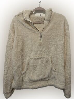 iris Plush Cream Zip-Up Jacket